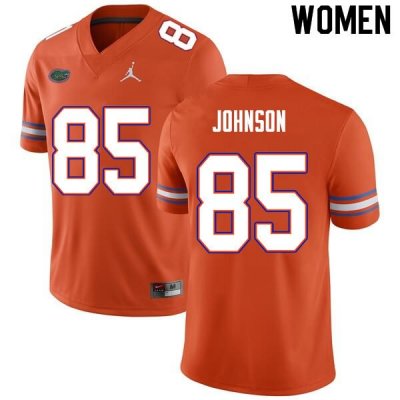 Women's Florida Gators #85 Kevin Johnson NCAA Nike Orange Authentic Stitched College Football Jersey JGT2162BU